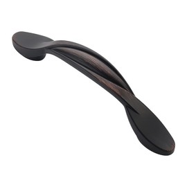 Alzassbg 10 Pack Oil Rubbed Bronze Cabinet Pulls, 3 Inch(76mm) Hole Centers Arch Twisted Cabinet Handles Kichen Hardware for Cabinets and Drawer AL3027ORB