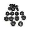 25mm Dia Snap-In Webbed Plastic Cable Bushing Grommet Black 40pcs