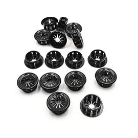 25mm Dia Snap-In Webbed Plastic Cable Bushing Grommet Black 40pcs