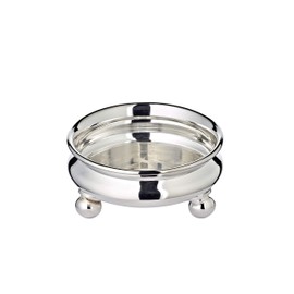 EDZARD Bowl with Feet Santa (Diameter 10 cm, Height 4 cm) Heavy Silver-Plated Small Serving Bowl, Decorative Bowl, Snack Bowl, Bowl