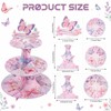 ArtSocket 2pc 3-Tier Butterfly Cupcake Stand Birthday Decoration