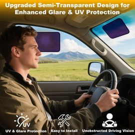 XCBYT Square Car Window Shades for Side & Windshield - 2 Pack Static Cling Driver Side Window Sun Shade, Glare Blocker Car Sun Shade with Durable Mesh & Dark PVC Film, Universal Fit (7.84" x 7.09")