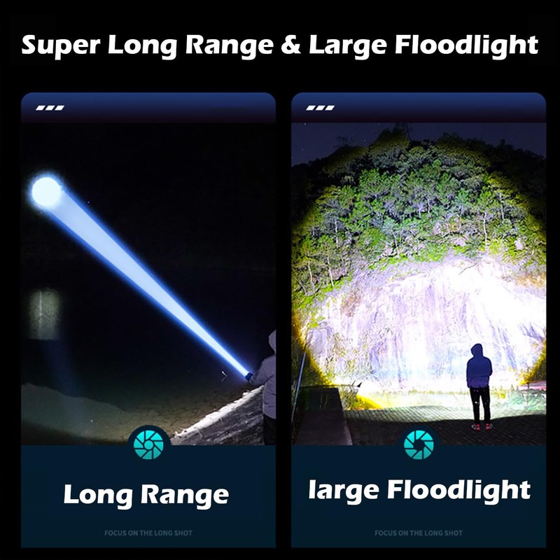 AODTOSIP 3 Pack 100,000LM High Lumens COB LED Flashlights,Super Bright