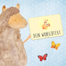 Mr. & Mrs. Panda Personalisiertes Blechschild Glühwürmchen DIN A5 - Personalisierte Geschenke, Deko Schild, Türschild, Gute Laune, magisch,