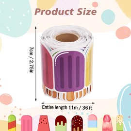 Lucleag 36 Feet Ice Cream Bulletin Board Border Roll, Summer Ice Pops Shaped Popsicle Bulletin Border Trim for Summer Party Back to School Classroom Office Wall Bulletin Board Decorations