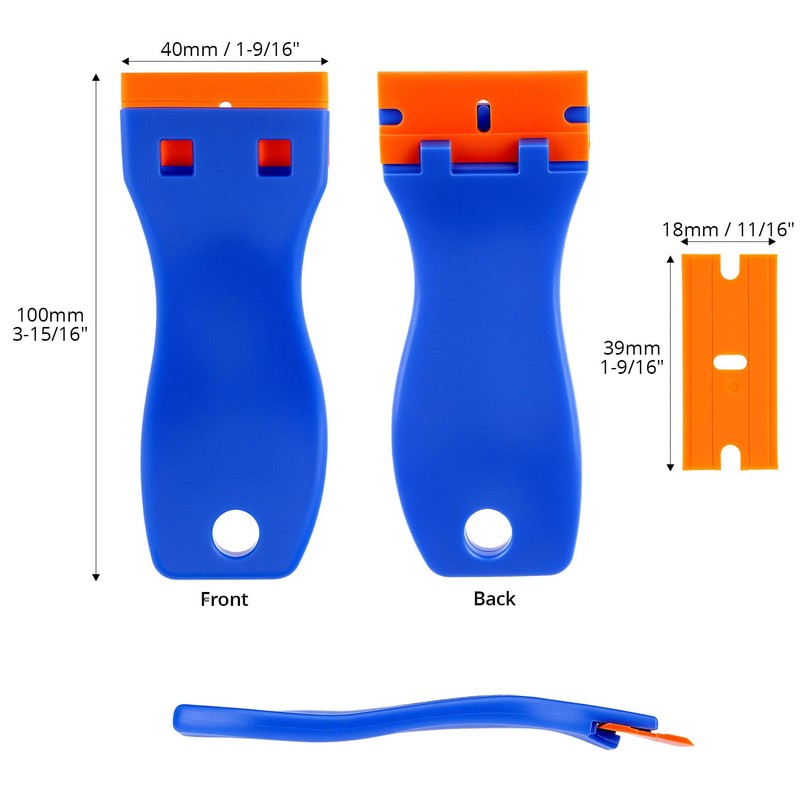 QWORK Plastic Scraper Set - 2 Pieces with 100 Scratch-Free