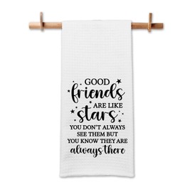 GOSJINNK Funny Kitchen Towels for Friends, Good Friends are Like Stars Dishcloths, Friendship Gifts for Women, Good Friends Tea Towels for Kitchen Decor, Sweet Housewarming Gifts for Sister Bestie