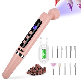 GUPAY Nail Cutter for Gel Nails, Wireless, Professional Electric Nail File with Nail U V Lamp, 5 Speeds E-File, Manicure, Pedicure Set for Beginners, Cutter Gel Nails and Acrylic Gel