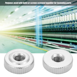 Tissting GB807 Handle Nut Round Knurled Nuts M3 M4 M5 M8 Knurled Nut Round Carbon Steel for Manufacturing Machinery (M4 10pcs)