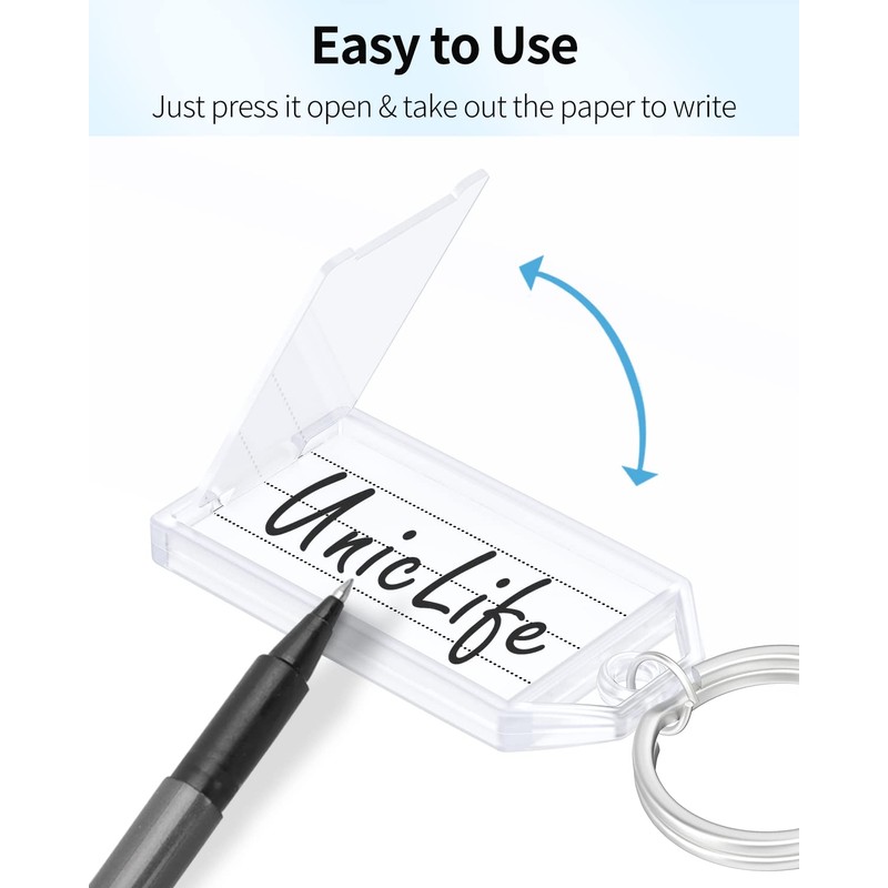 Uniclife 200 Pieces Key Tags 2 Inch Plastic Key Chain