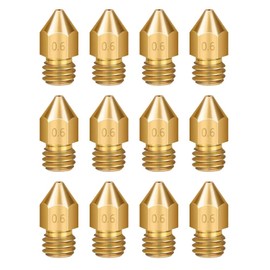 Yoholda 12PCS 3D Printer Nozzle, 0.4mm Brass Nozzles, High Temperature Resistant, Compatible for Creality Ender/CR Series
