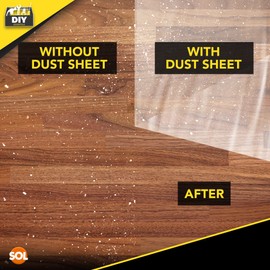 SOL SOL 4pk Polythene Dust Sheets - Large 3.6m x 2.7m Plastic Sheets for Furniture & Painting, Dust Sheeting for Home Renovation, Durable Decorating Plastic Dust Covers