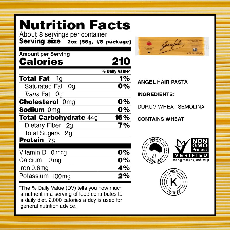 Garofalo – Premium Durum Wheat Semolina Capellini, Angel Hair Pasta,