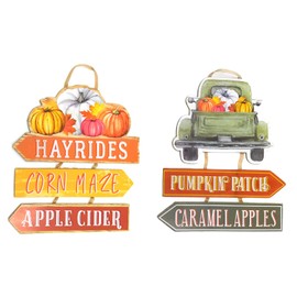 Farmhouse Fall Harvest Decor Pumpkin Signs Set By Charmed By Dragons (Pumpkin Patch Truck)