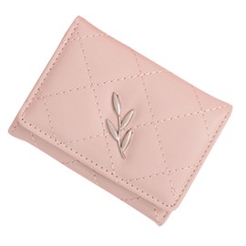 SOEROOY Women's Purse with RFID Blocking, Leather Women's Purse Small and Short Format, Mini Short Purse Women with 6 Card Slots and 1 ID Window, pink