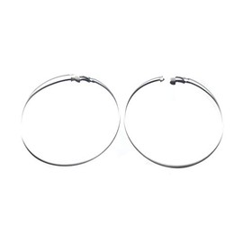 Large Clip-on Earrings 4 Inch Hoop Earrings Classic Circle Assorted Color Hoops (White)