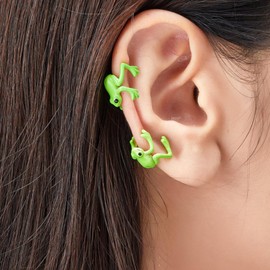 Green Frog Earrings For Women Christmas Stocking Stuffers Vintage Frogs Shaped Stud Earring Funny Cute 3D Animal Earrings Jewelry Gifts