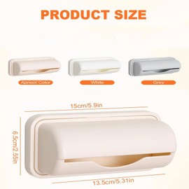 Fine Liner Trash Bags Dispenser Trash Can Liner Dispenser,Wall Mount Garbage Bag Dispenser Garbage Bag Holder for Kitchen Bathroom Laundry Room Organization Storage (White+Gray+Beige)