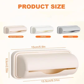 Fine Liner Trash Bags Dispenser Trash Can Liner Dispenser,Wall Mount Garbage Bag Dispenser Garbage Bag Holder for Kitchen Bathroom Laundry Room Organization Storage (White+Gray+Beige)