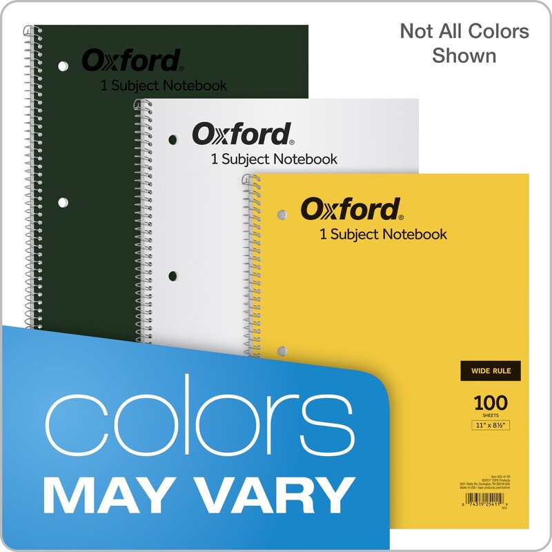 Oxford 1-Subject Wirebound Notebook (TOP25411)