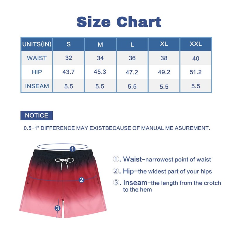 Lansbojun Mens Swim Trunks Quick Dry Swim Shorts Beach Surfing