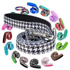 EcoBark Dog Leash - Soft & Reflective Comfort Leash with Padded Handle - Strong Durable Heavy Duty - Training and Pulling for Small, Medium or Large Dogs (Houndstooth)