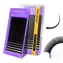 NAGARAKU Eyelash Extensions Individual Lashes Extensions Classic Lash Matte Black 16 Rows Soft Natural Matte Black Professional Beauty Salon Lash Supplies （0.05CC, 7-15mm Mix）
