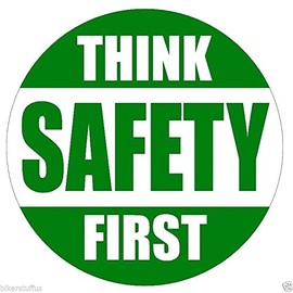BIKERSTUFFUS Think Safety First Hard HAT Sticker (LOT of 3) Sticker Hard HAT Sticker Helmet Sticker Laptop Sticker Toolbox Sticker