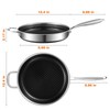 MOUTIUS 12-Inch Non Stick Frying Pans, NonStick Stainless Steel Pan