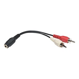 TRIPP LITE P316-06N 6-Inch 3.5mm Mini Stereo to Two RCA Audio Y Splitter Adapter Cable,Black