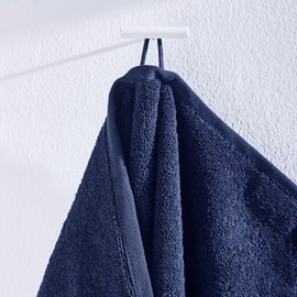 LOOKS By Wolfgang Joop Hand Towel, 50 x 100 cm, 100% Cotton, Hand Towel with Hanger and Embroidered Logo, Blue