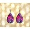 Twisted R Design Magenta and Purple Ink Wood Dangle Teardrop