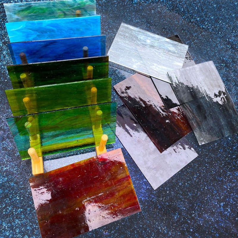 LITMIND 12 Sheets Smooth Translucent Texture Stained Glass Variety Pack