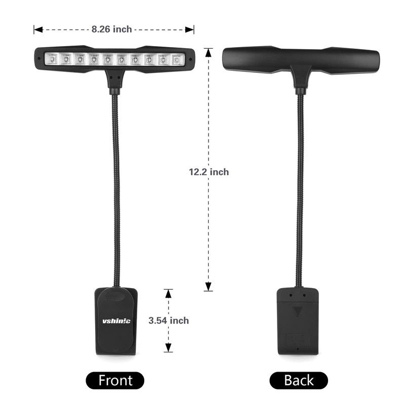 Vshinic Music Stand Light,Clip On Piano Lights 10 LED Orchestra