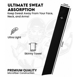 Exxact Sports Streamer Towel Football with Hook & Loop Fastener, Ultra Light Quarterback QB Black Football Towel to Clean Hands, Visor, Gloves - Highly Absorbent, Quick-Dry (Black)
