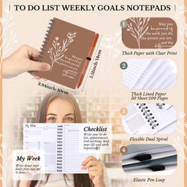 Dispowreath 10 Set Inspirational Spiral Undated Weekly Planners Notebooks Bulk with Pen Employee Appreciation Gift A6 Undated to Do List Notepad for Vet Tech Nurse Coworkers Team Staff