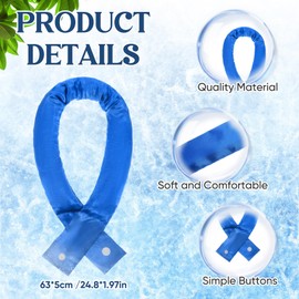 Cozypower 6 Pcs Cooling Neck Wraps with Button Chill Wrap Cooling Bandana Neck Cooler Cooling Scarf for Hot Weather Ice Neck Wrap Scarf Summer Outdoors(Blue)
