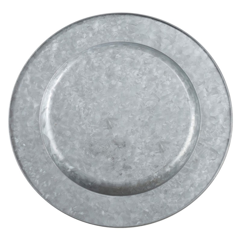 SARO LIFESTYLE Polished Galvanized Charger Plates (Set of 4) –