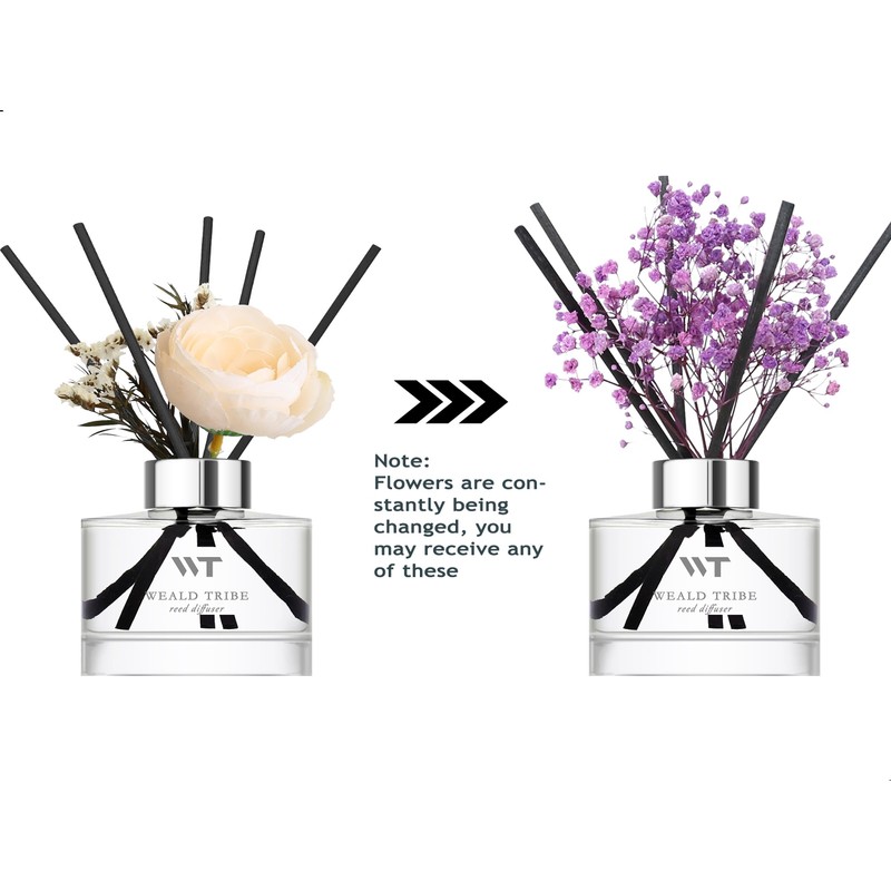 WEALD TRIBE Flower Reed Diffuser Set Lavender Scent for Bathroom