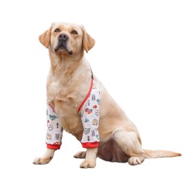 Harikaji Dog Elbow Protector, Elbow Sleeves with Mesh Pad for Medium Large Dogs Prevent Licking Wound(Red Car,2XL)