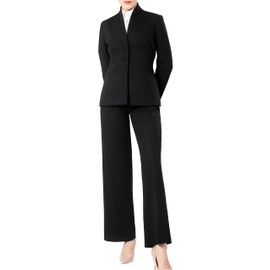 Marycrafts Women's Business Outfit Blazer Wide Leg Pant Suits Set for Work 12 Black