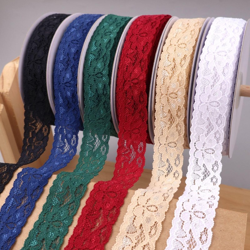 GXTIZAS Beige Lace Ribbon 1" Wide x 28 Yards lace