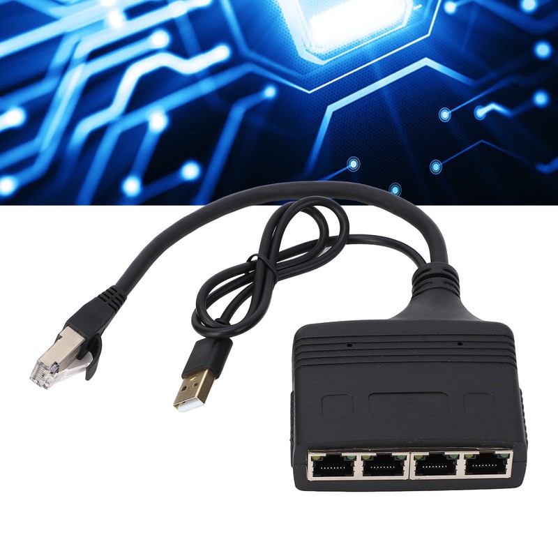 Gigabit Ethernet Splitter 1 in 4 Out 1000Mbps RJ45 Cable