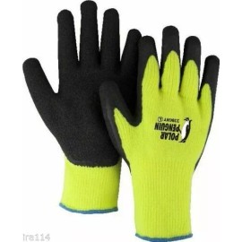 Polar Penguin 12 Pairs xl Majestic HI-VIZ Lined Yellow Rubber Palm Glove Polar Penguin