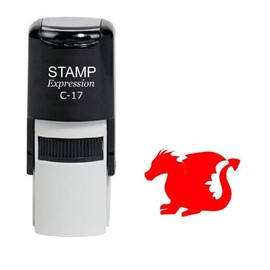stampexpression - Red Winged Dragon Self Inking Rubber Stamp - Red Ink (A-60016)