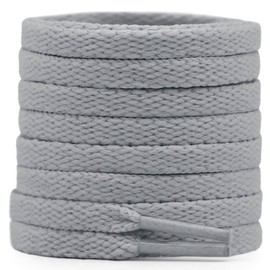 DELELE Flat Shoe Laces for Sneakers: 59 inch Light Grey 6/25 inch Narrow Athletic Shoelaces 2 Pair