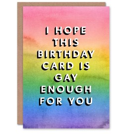 Artery8 Hope Card Gay Enough For You Funny Cheeky Blank For Him Or Her Art Birthday Card