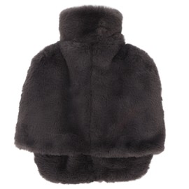 Feet Hot Water Bottle with Soft Fuzzy Cover Grey Rubber Warm Water Bag for Neck and Shoulders Foot