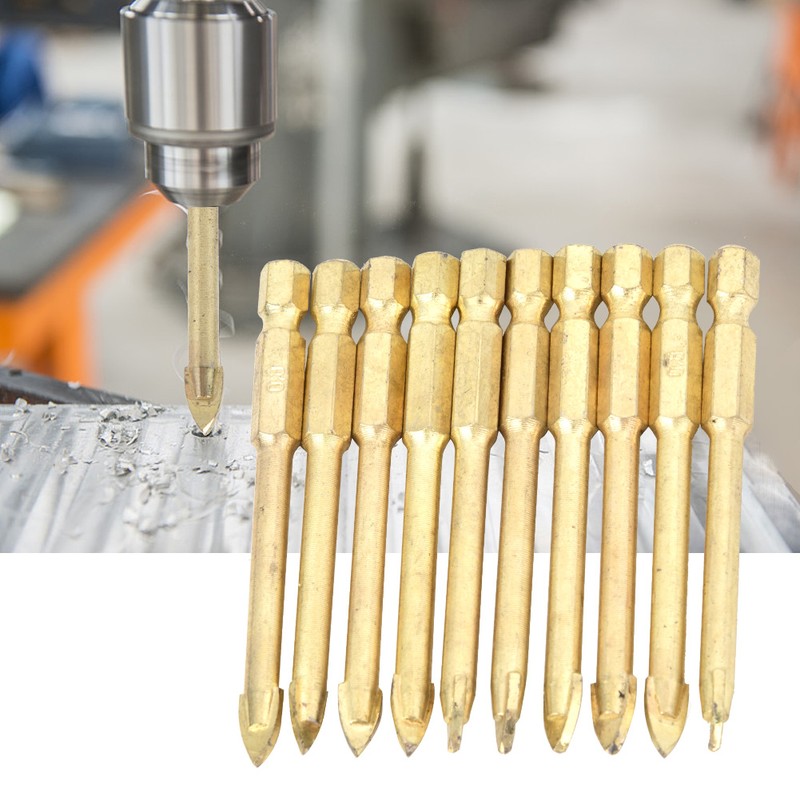 10pcs 8mm Carbide Hex Shank Triangle Spear Head Drill Bits