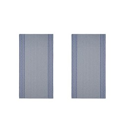 High Quality Pit Towels, Half-Linen Pit Cloth, 50 x 100 cm, Chequered, Various Designs, Tea Towels, Kitchen Towels, Dry Towels, Tea Towels, 51% Linen, 49% Cotton (2 Grey/Blue)